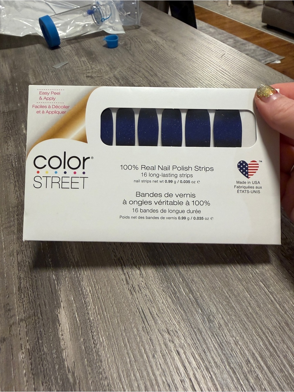Color Street Midnight Shift Shimmery Navy Blue Nail Strips